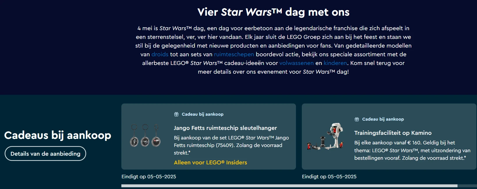 May the 4th be with you ✨ gratis cadeautjes bij Lego star wars sets